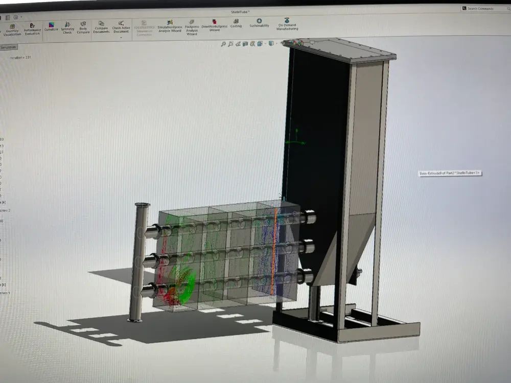 SolidWorks CFD simulation of reactor airflow